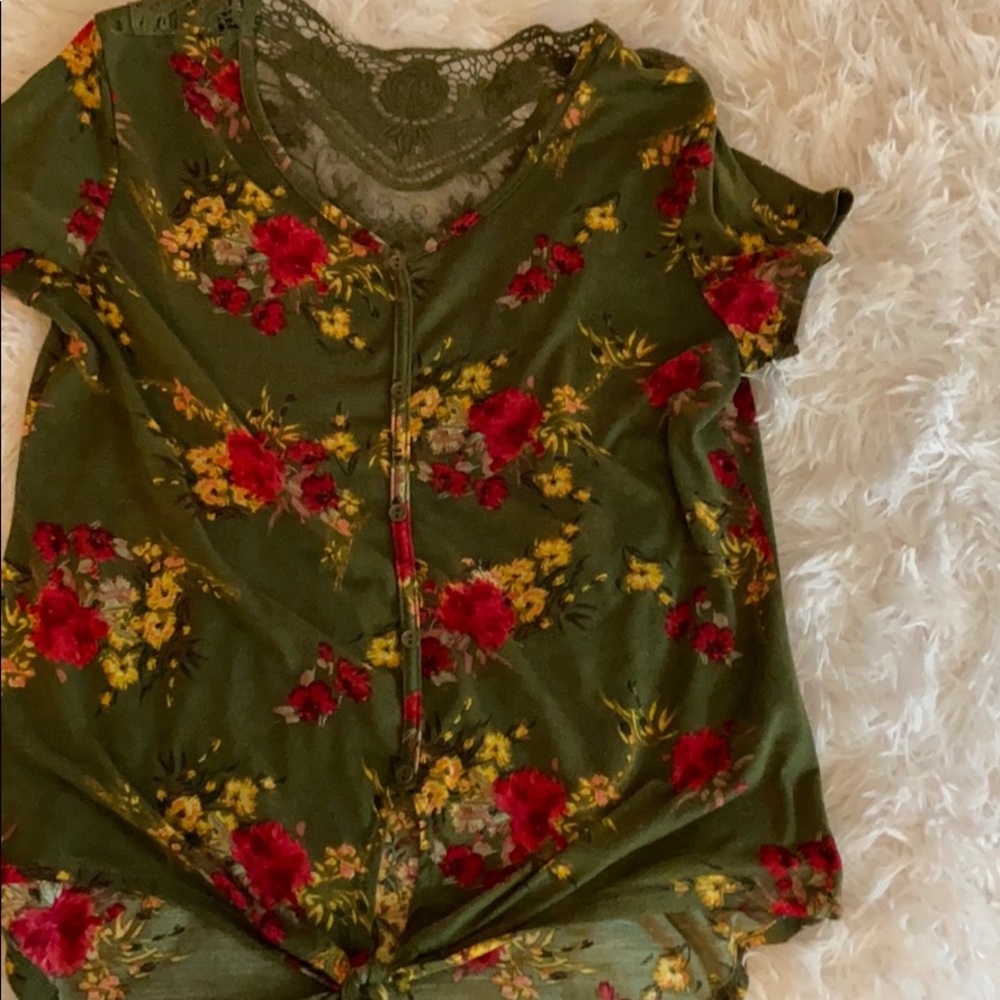 Floral cotton blouse